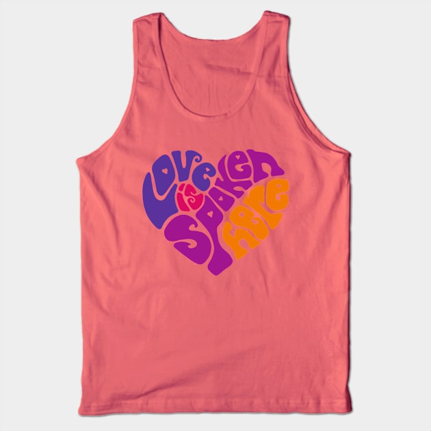 Love Is Spoken Here Bright Word Art Tank Top by Slightly Unhinged